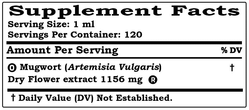 Mugwort Dry Herb Alcohol-Free Liquid Extract Glycerite 4 Fl.Oz P136623