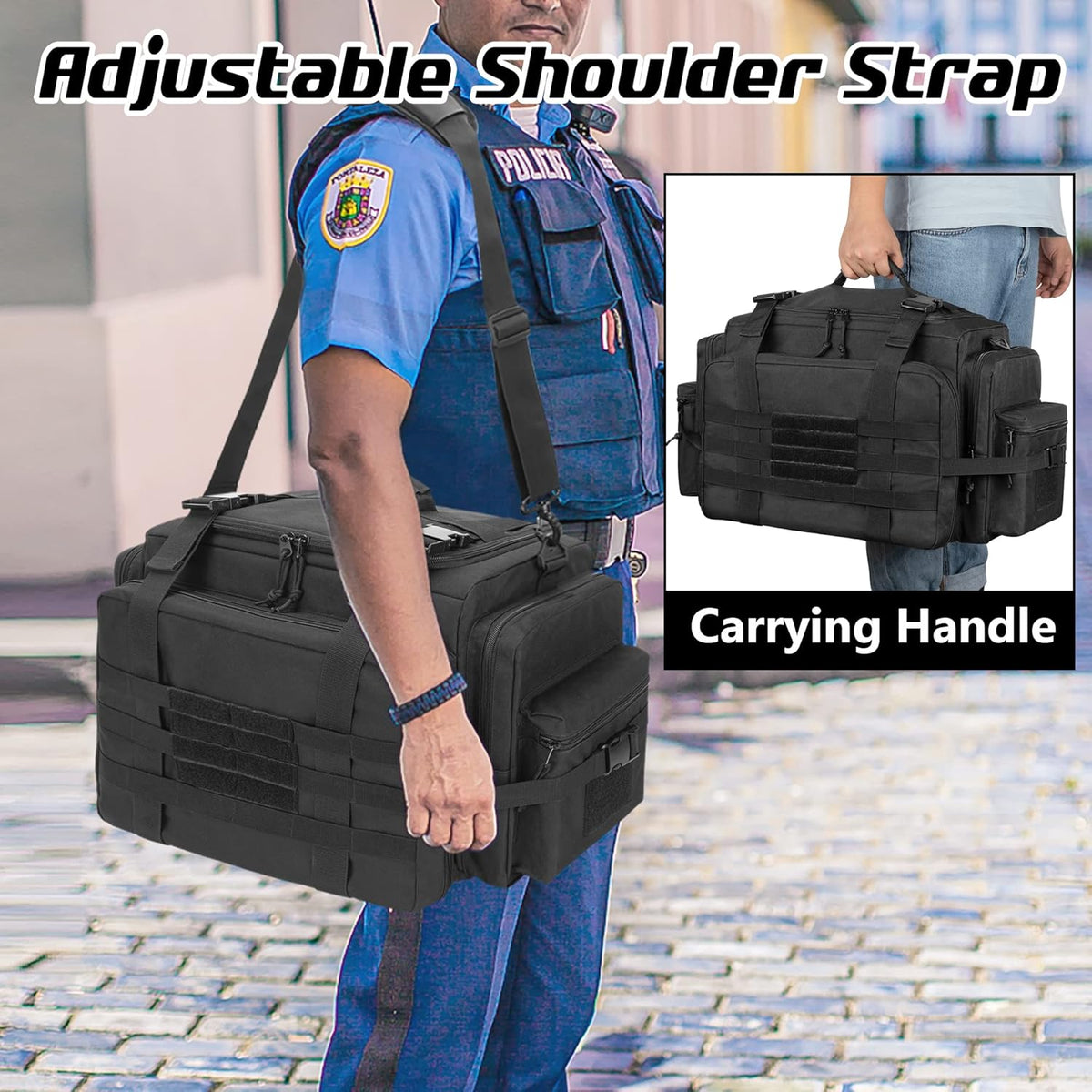 Black Patrol Bag with Laptop Layer N829