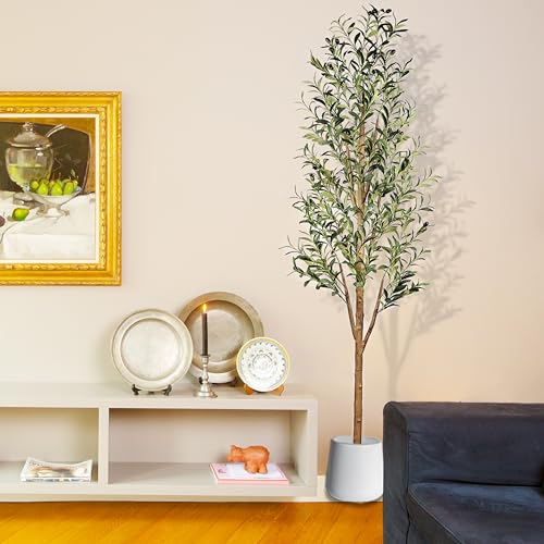 6FT Tall Artificial Olive Tree Faux Silk Potted Plants R865477