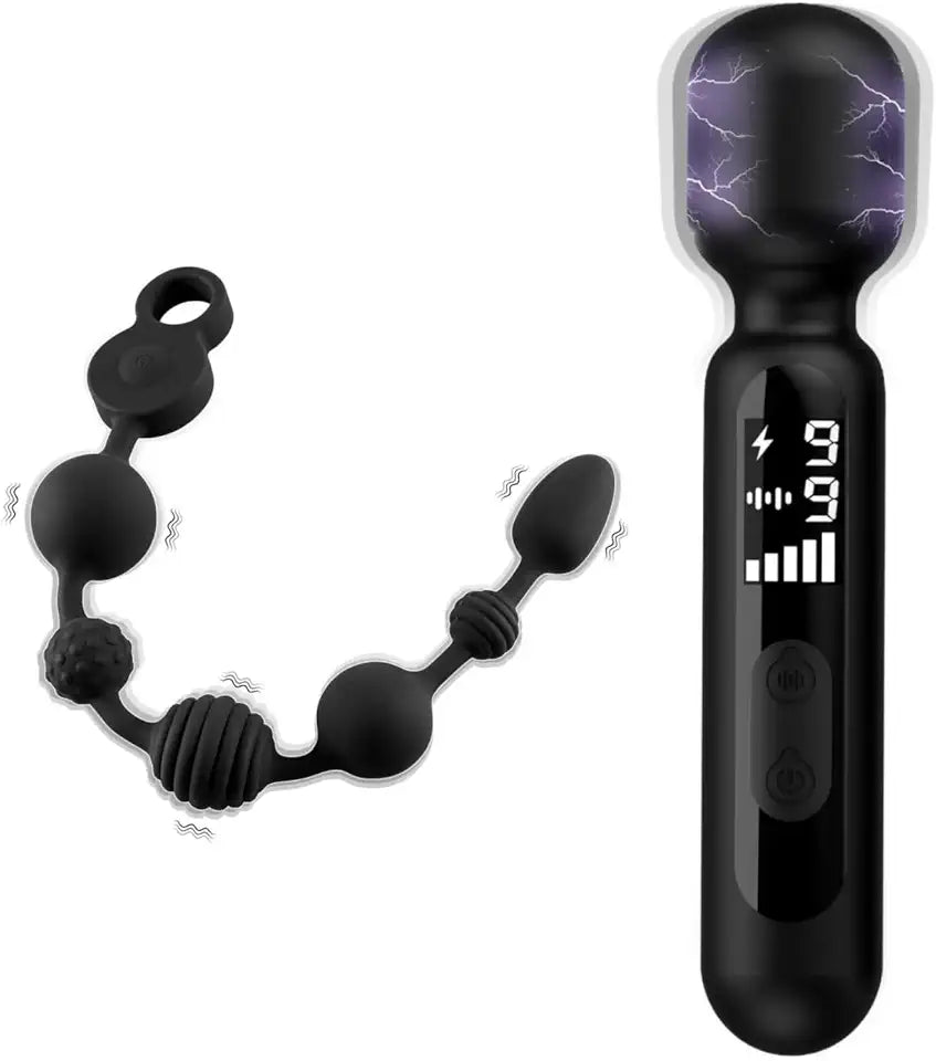 Vibrating Anal Beads Electric Shock Wand Vibrator I913817