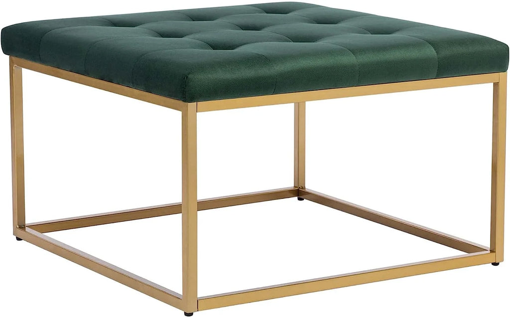 Green Velvet Ottoman Coffee Table with Metal Base G510625