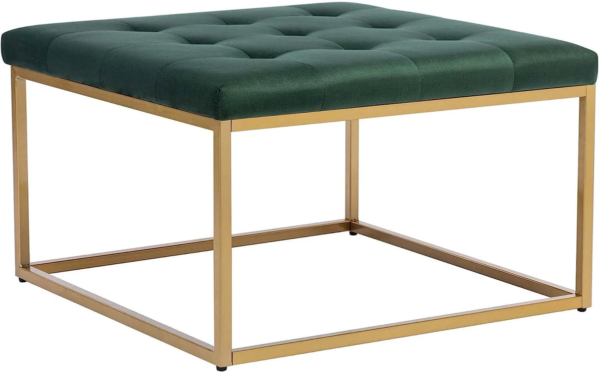 Green Velvet Ottoman Coffee Table with Metal Base G510625