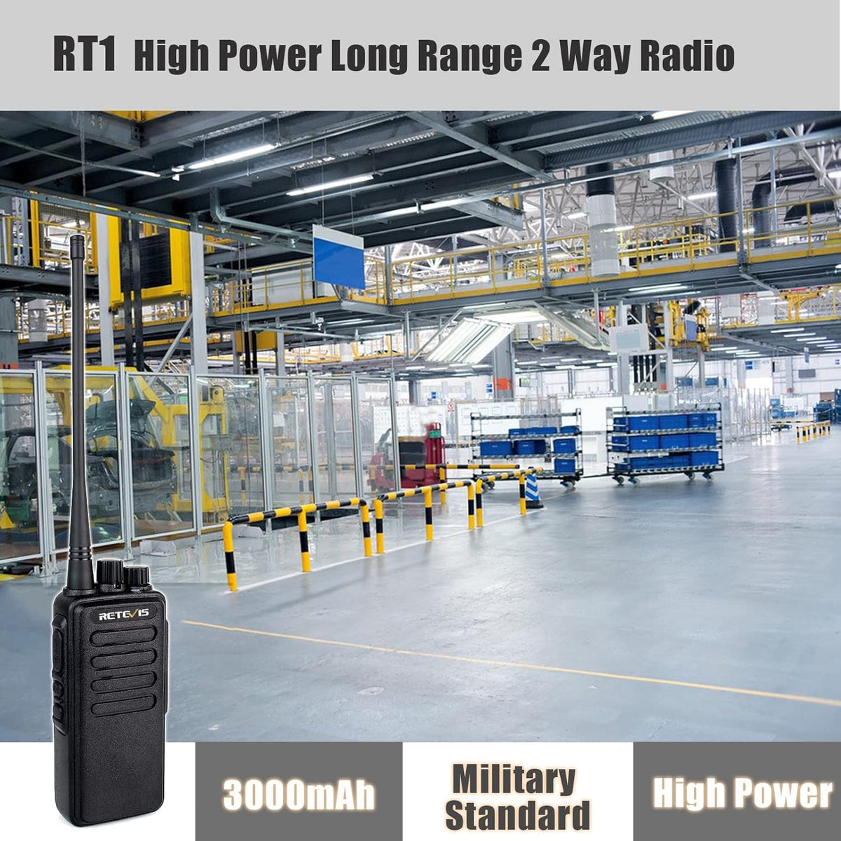 4 Pack Long Range Heavy Duty 2 Way Radio with 3000mAh Rechargeable P284329