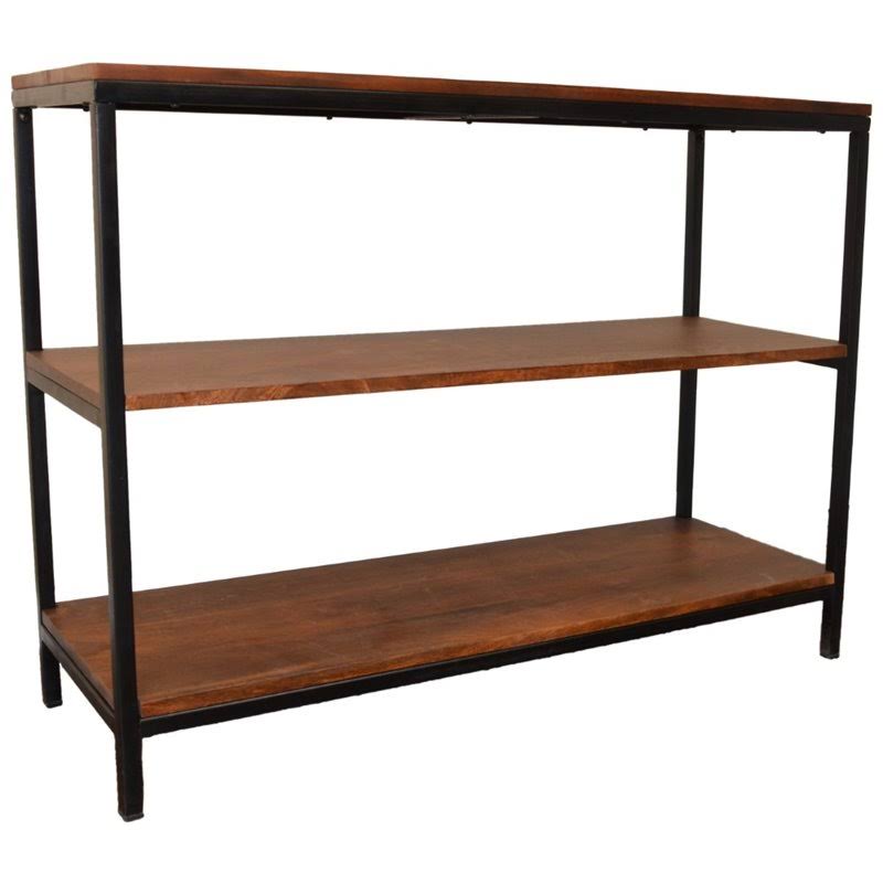 Chestnut Metal Frame Console Table F60770