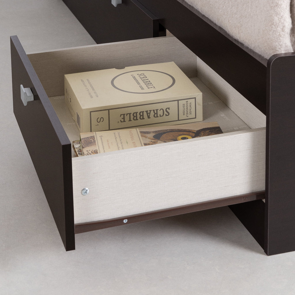 Twin 3 Drawer Storage Bed with Bookcase Headboard R7937