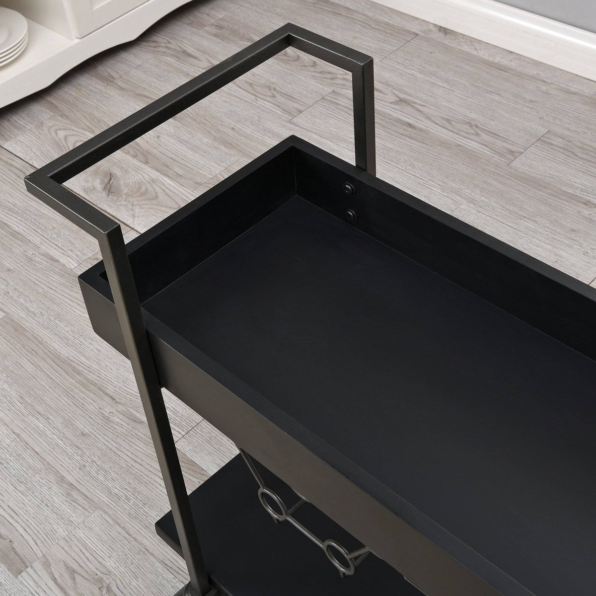 Black Industrial Farmhouse Bar Cart W376