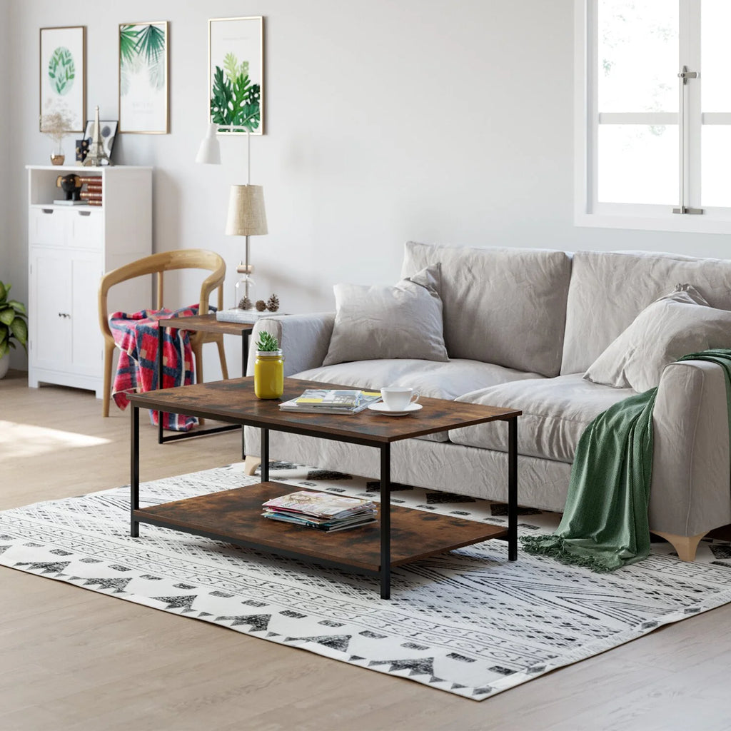 2-Tier Coffee Table with Storage Shelf C340045
