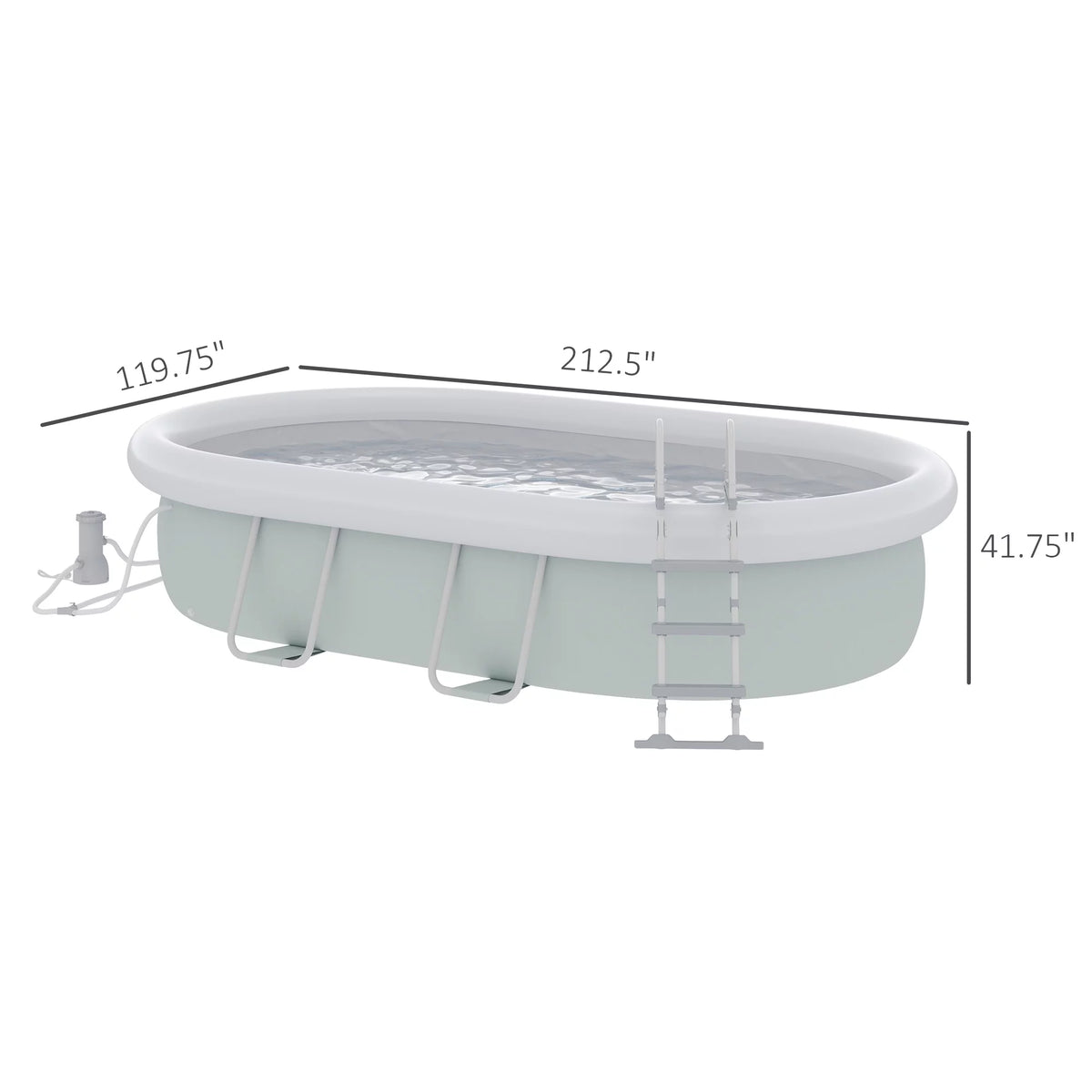 Brown Semi-Inflatable Frame Swimming Pool S94707