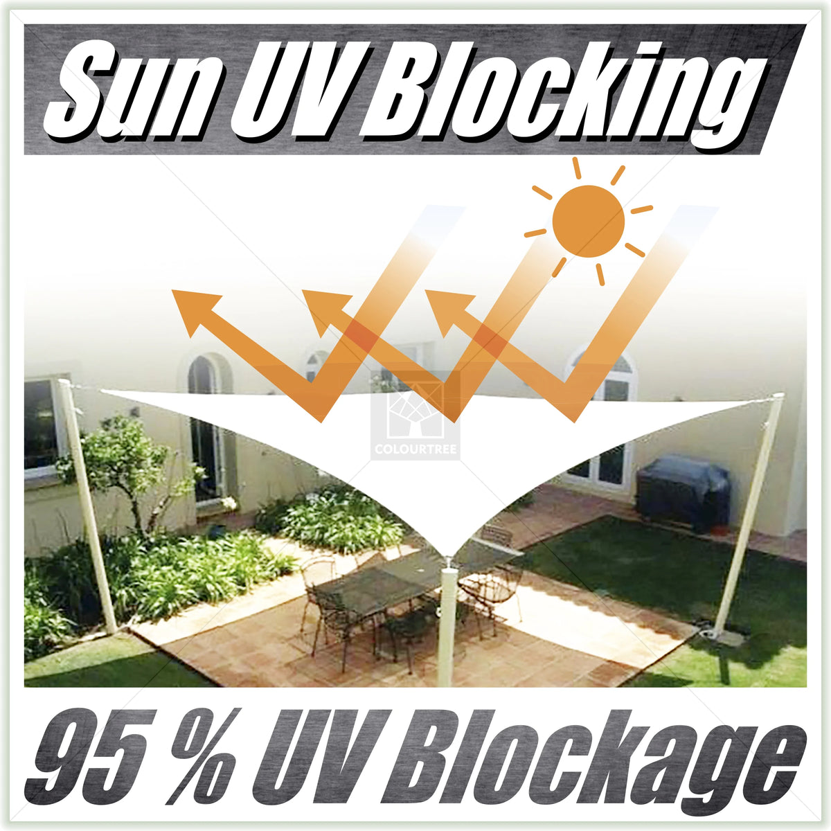 6' x 12' Rectangle Gray Sun Shade Sail Canopy I102019