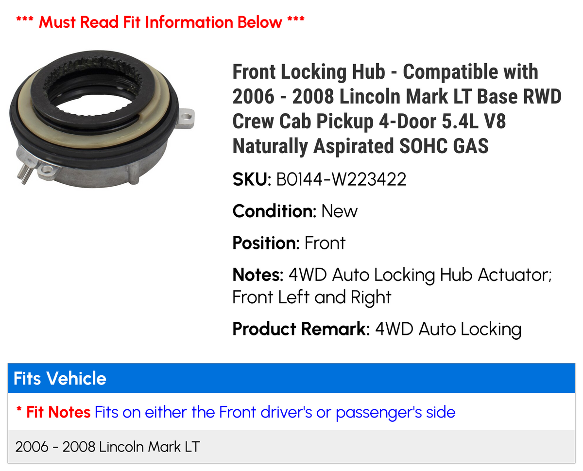 Front Locking Hub K635