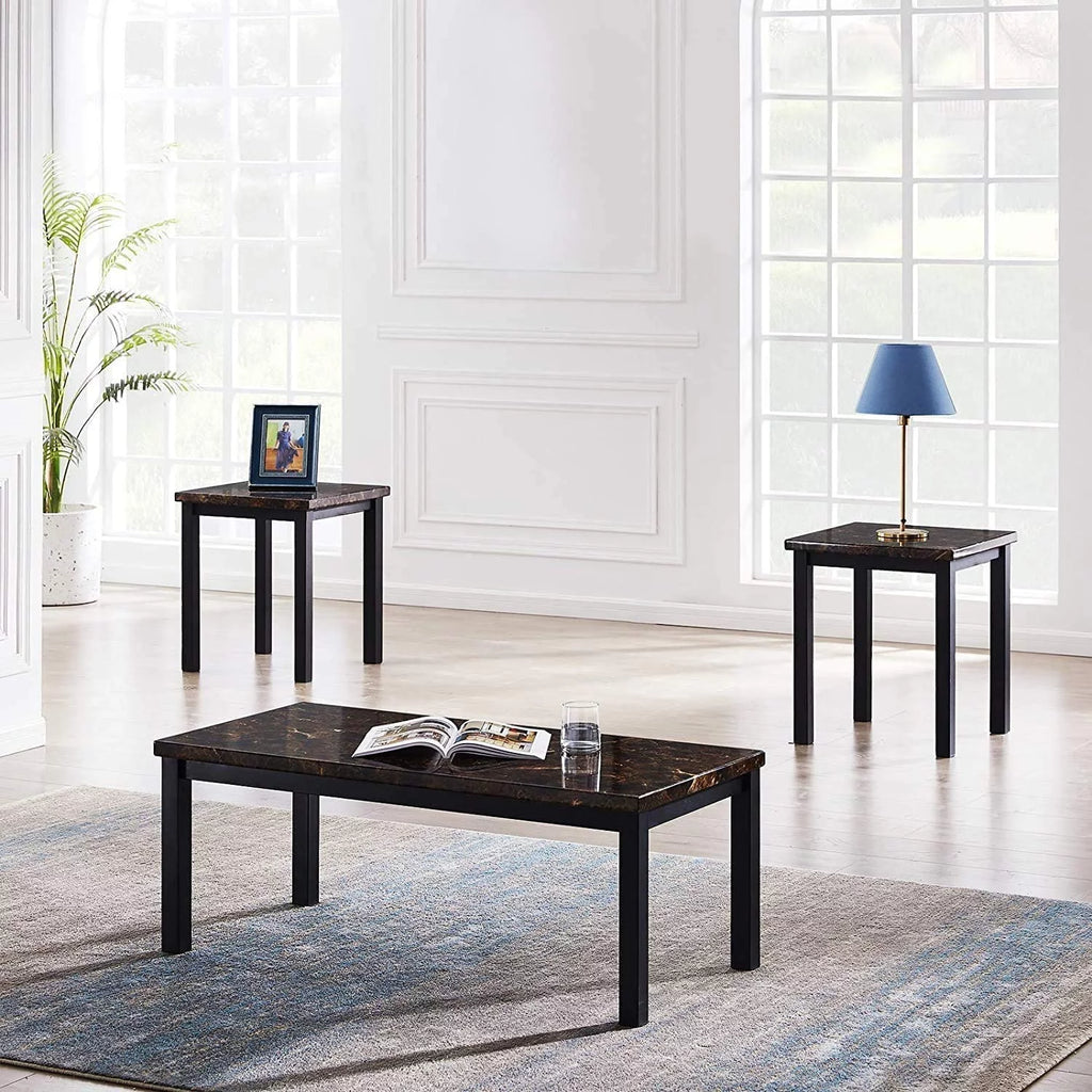 3 Piece Faux Marble Coffee Table Set F266