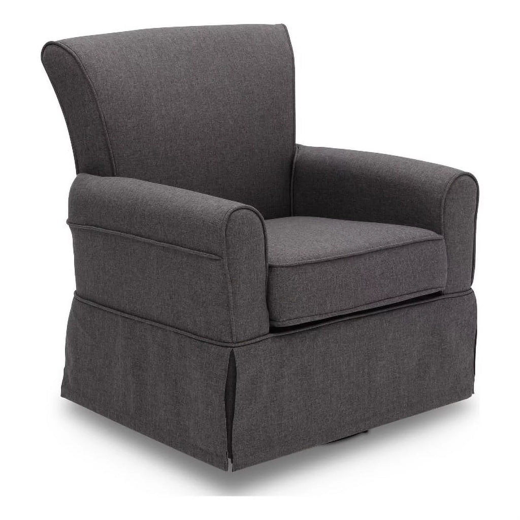 Charcoal Fabric Upholstered Swivel Glider Rocker Chair G18880