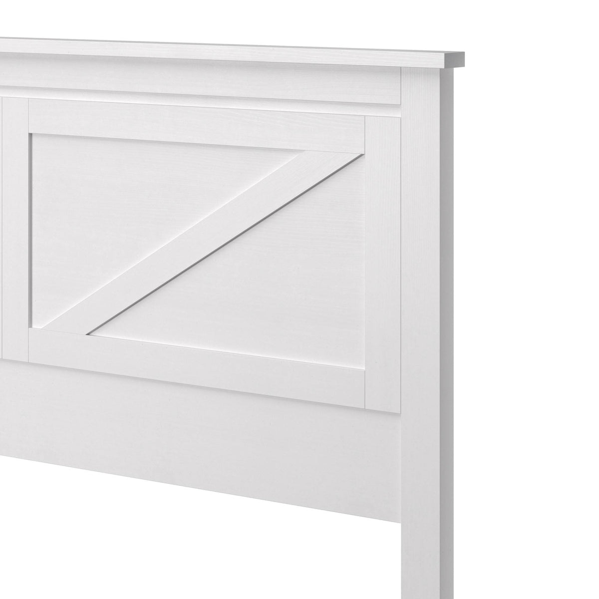 Queen Size Gloss White Wood Panel Headboard S619
