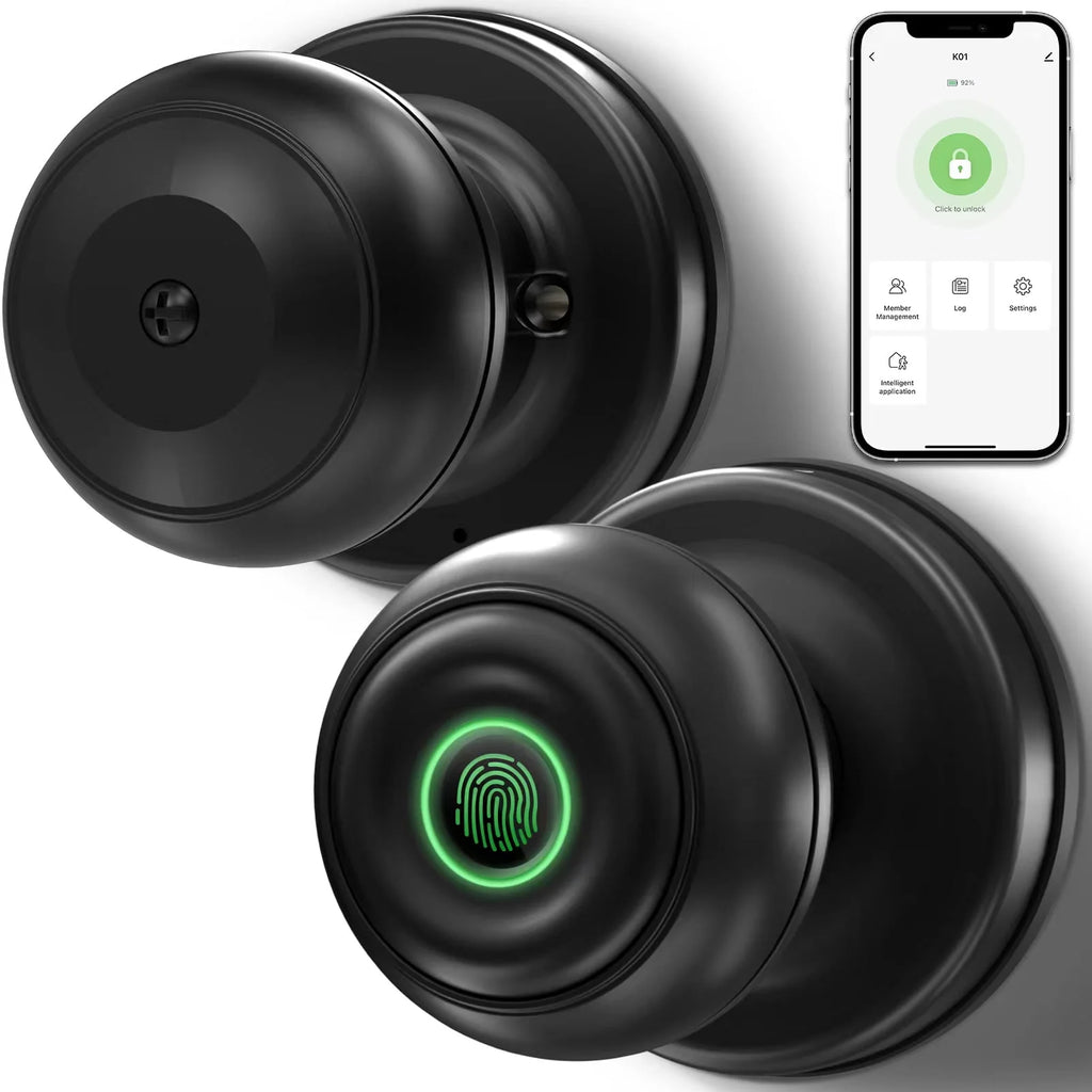 Smart Fingerprint Door Lock with App Control, Black Z51993