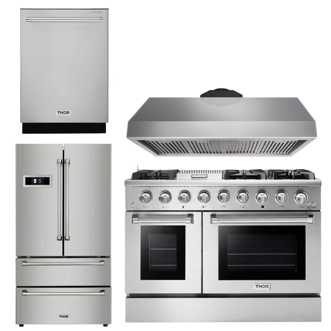 48 Gas Range, Range Hood, Refrigerator & Dishwasher Package D373