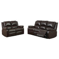 Dark Brown Faux Leather 2-Piece Sofa Set A887