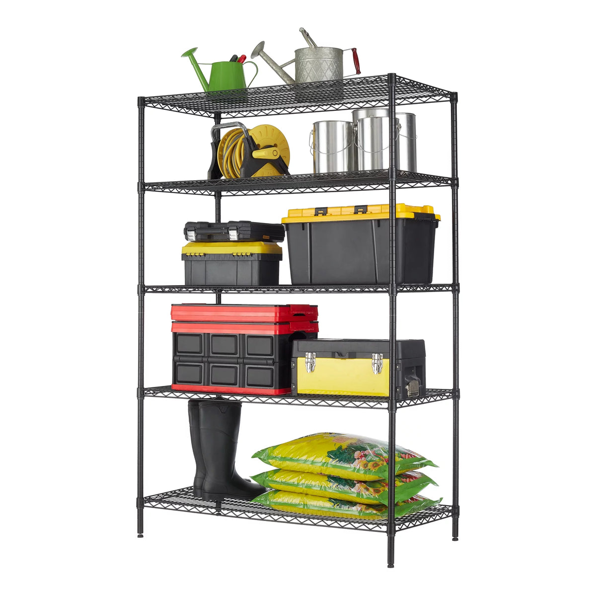 Steel 5-Tier Storage Shelf Unit Black X400748