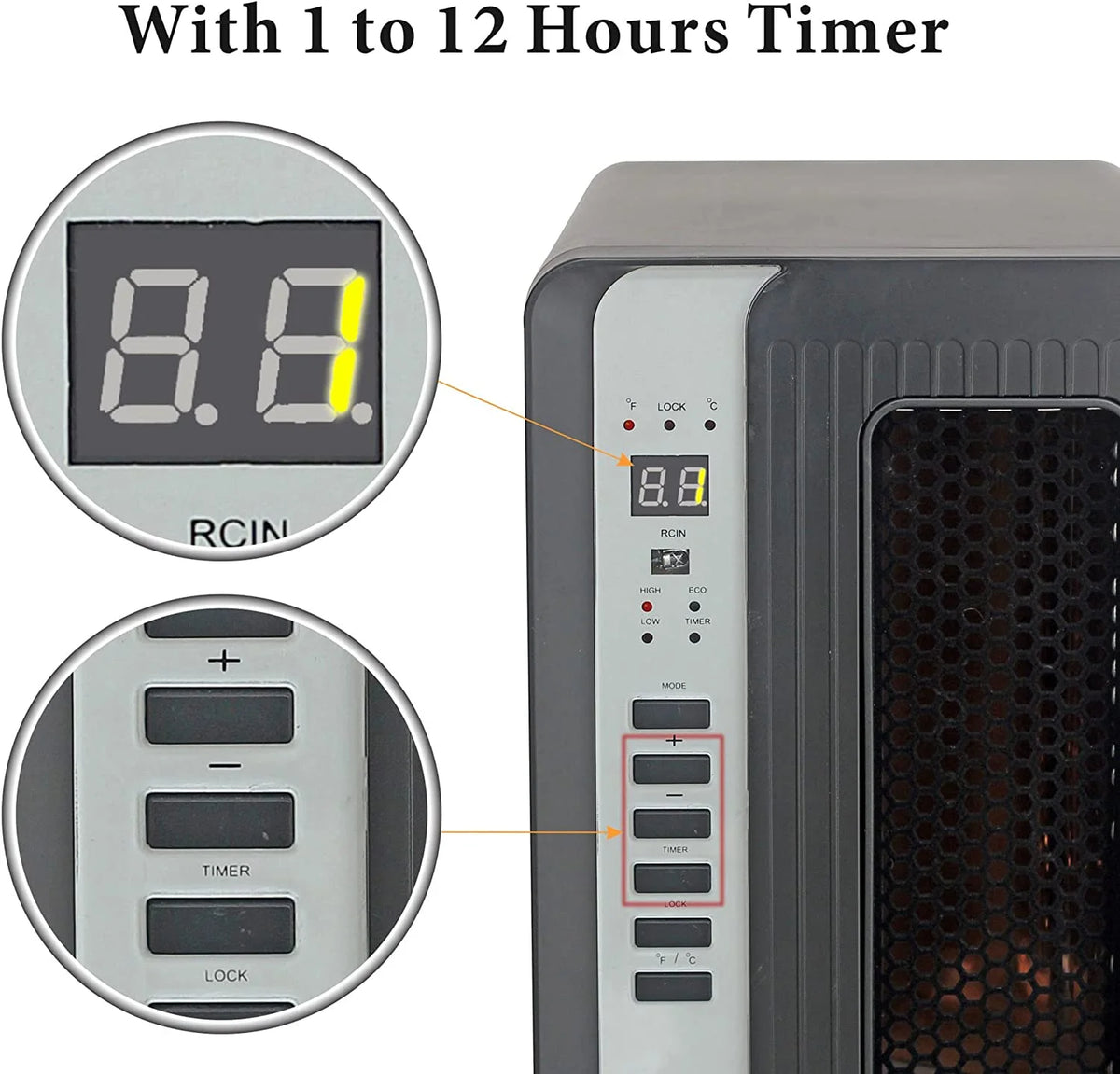 Electric Infrared Quartz Space Heater with Remote W62266