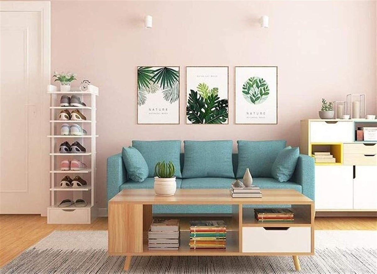 Tall Narrow Shoe Cabinet with Adjustable Shelf and Drawer A895787
