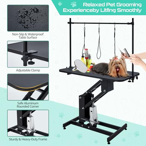 Hydraulic Dog Grooming Table, Heavy Duty, Max Load 350Lbs, WHITE F325