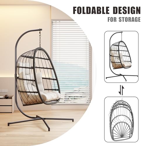 Hanging Egg Chair with Stand Cushion X443