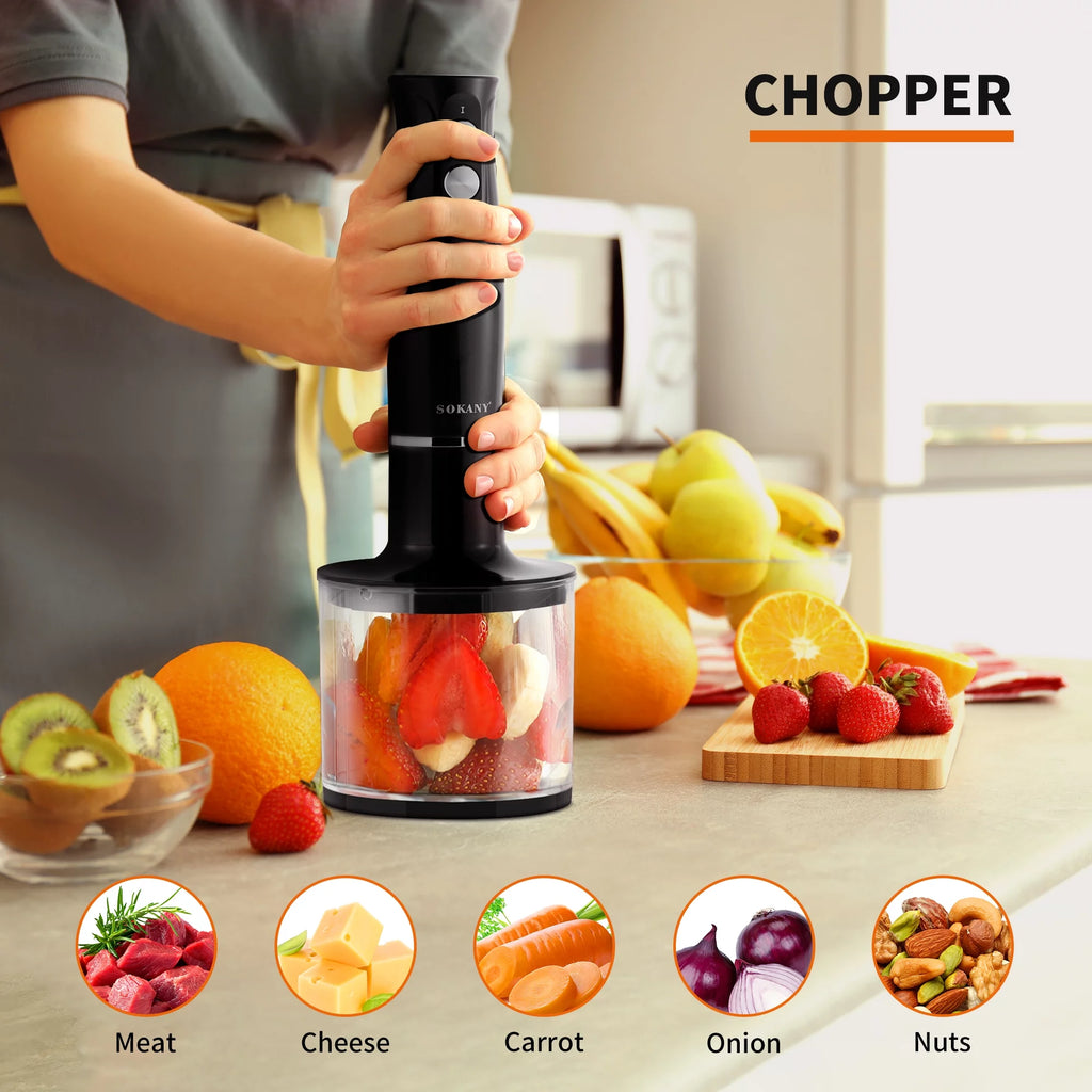 4-in-1 Handheld Electric Kitchen Blender with Stainless Steel Blades T54366