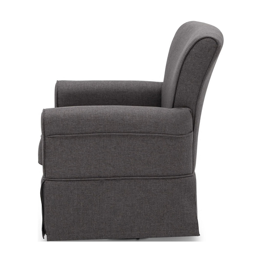 Charcoal Fabric Upholstered Swivel Glider Rocker Chair G18880