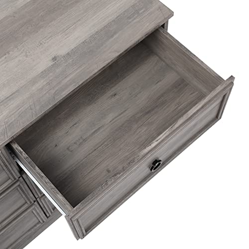 Gray 6 Drawer Dresser with Strip Lights C33889