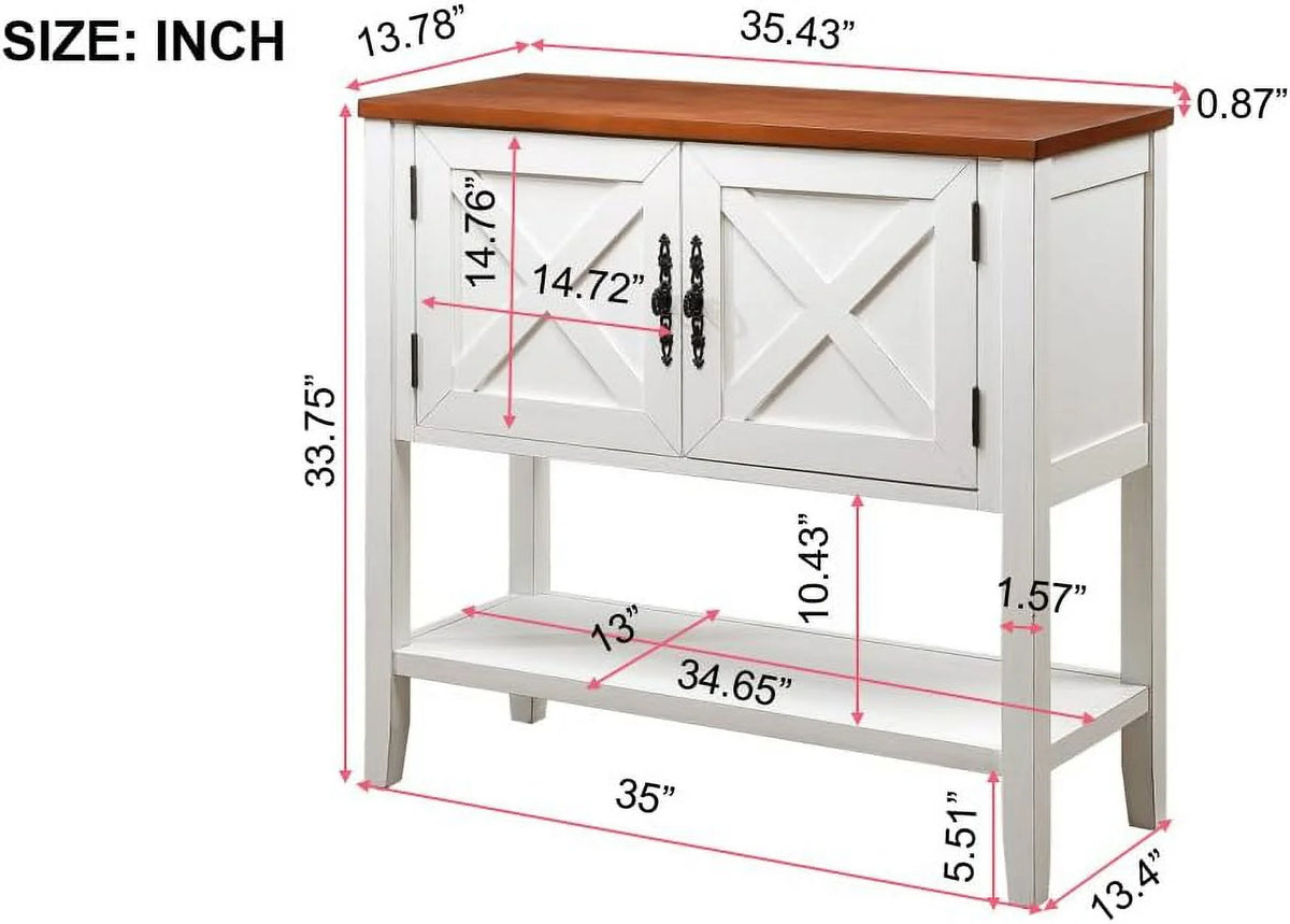 Console Table with 3 Cabinets and 1 Open P30014