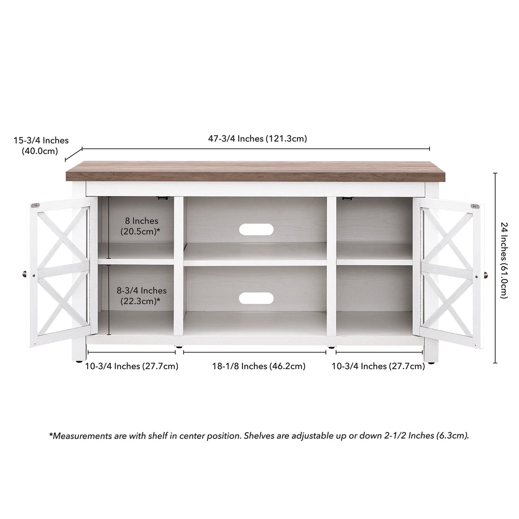 White Gray Oak Rectangular TV Stand E8857