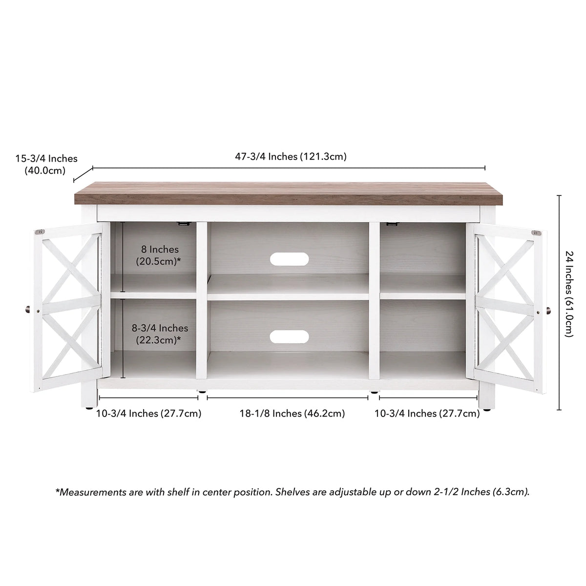 White Gray Oak Rectangular TV Stand E8857