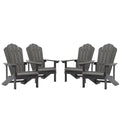 Gray Reclining Plastic Adirondack Chair (Set of 4) K4808