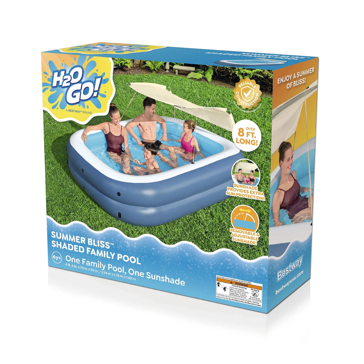 8 Foot 4 Inch by 70 Inch Inflatable Pool H49333
