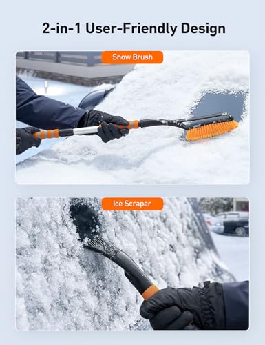 27" Snow Brush and Ice Scrapers with Foam Grip S955
