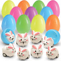 6 Toy Filled Easter Eggs with Mini Pull-n-Go Easter Bunnies H11932