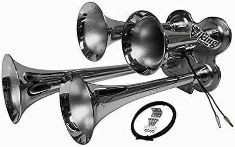 4 Trumpet Chrome Train Air Horn Pack of 2 Y352