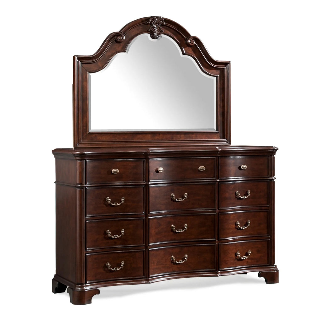 Dark Cherry Dresser with Mirror X657624