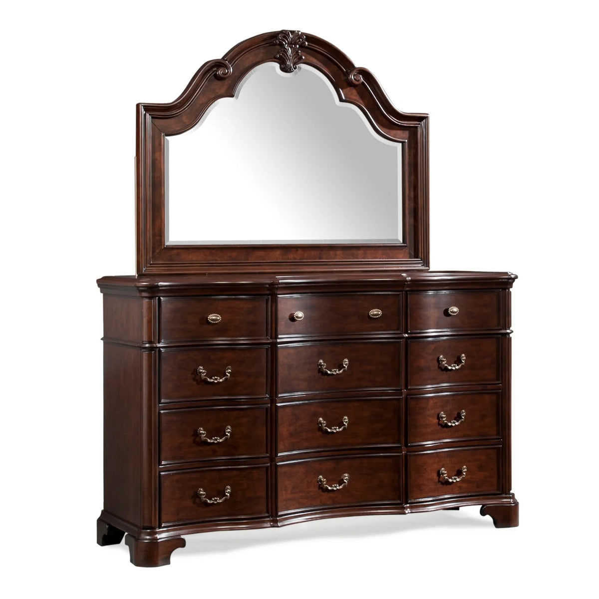 Dark Cherry Dresser with Mirror X657624