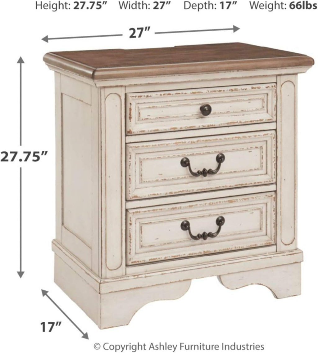 3 Drawer Nightstand with Electrical Outlets & USB Ports X165