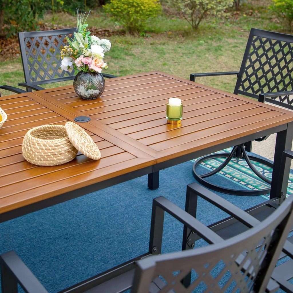 7-Piece Outdoor Dining Set with Swivel Chairs and Table C9130