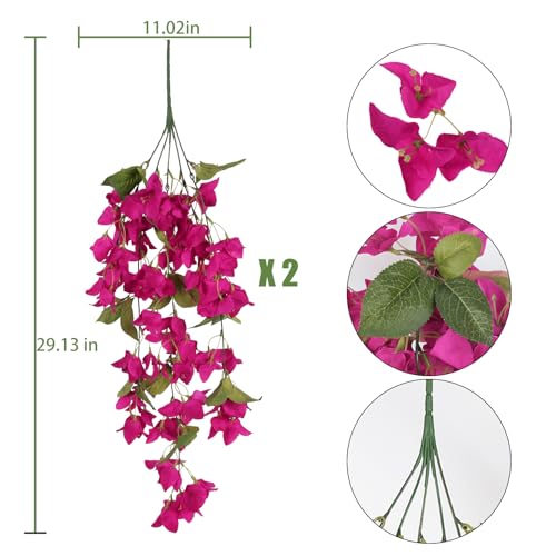 2PCS UV Resistant Bougainvillea Silk Vine Flowers E75745