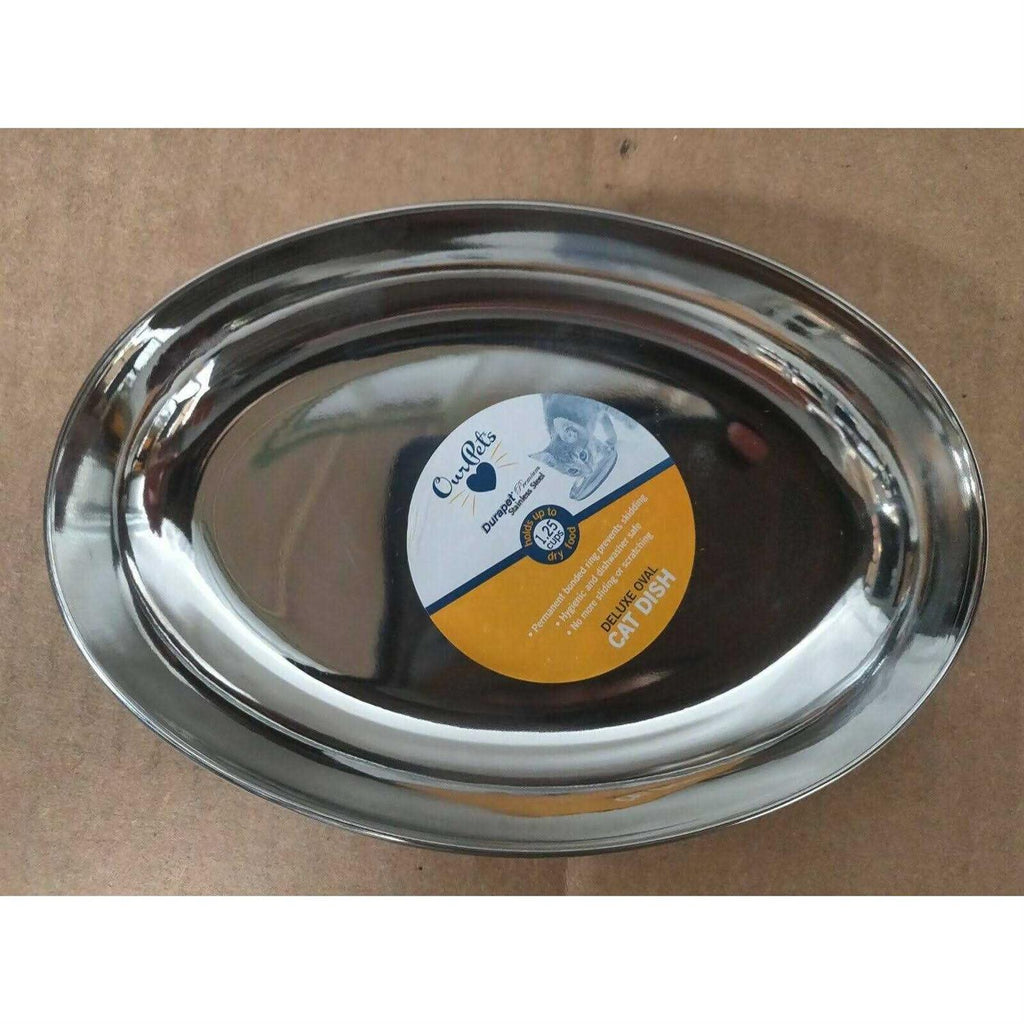 Oval Cat Dish with Rubber Bonded Bottom R746