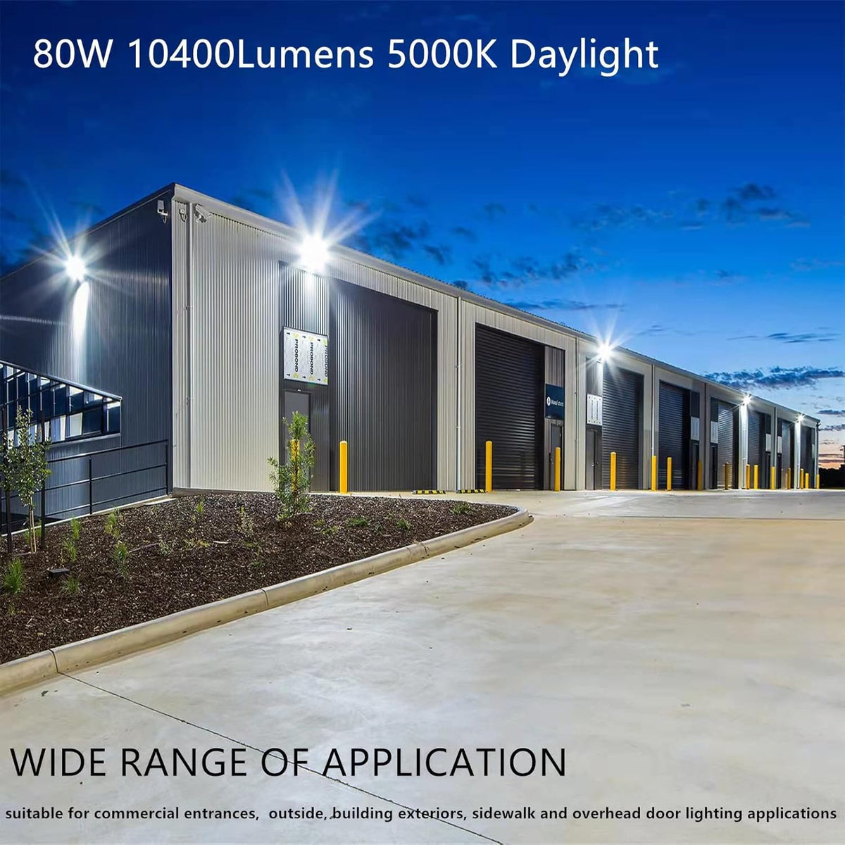 80W LED Wall Pack Light, 10500LM 5000K Daylight, AC100-277V, Pack of 2 G702466