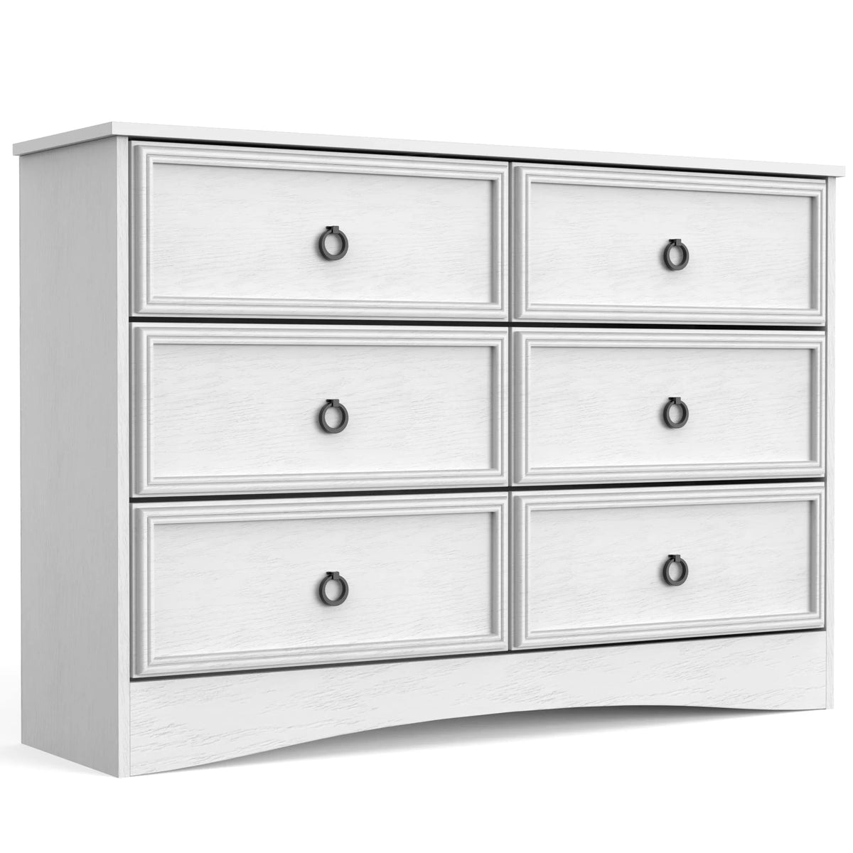 White 6 Drawer Wood Dresser I651748