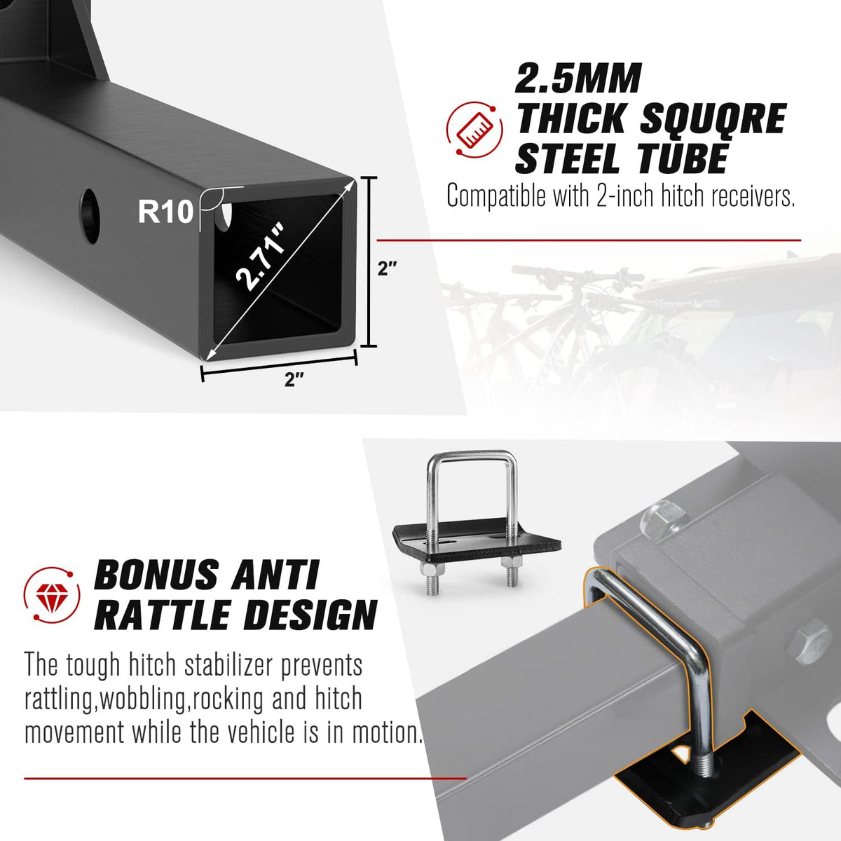 4-Bike Rack for 2 inch Hitch Bicycle Carrier P53087
