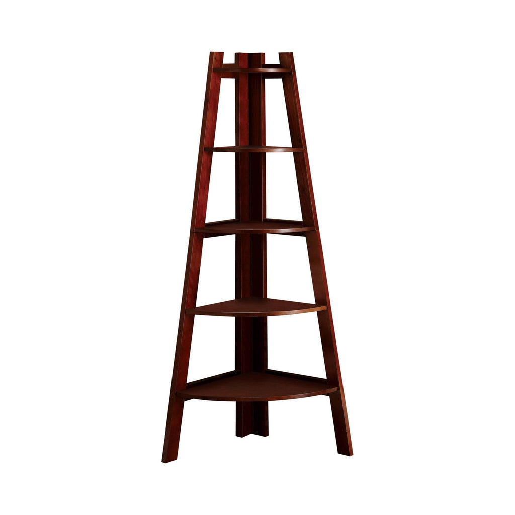 5 Shelf Corner Bookcase Cherry D9881