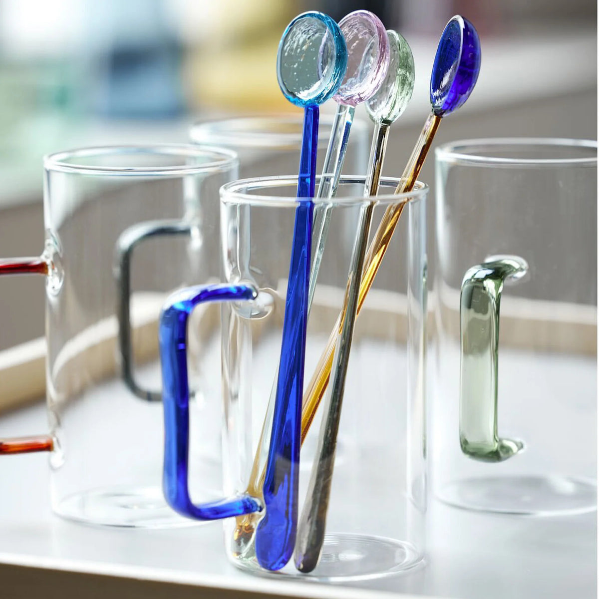 Glass Mug 35 cl 4pcs Assorted B78527