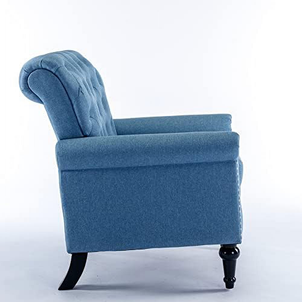 Chenille Fabric Accent Chair with Footrest V622069