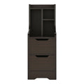 Walnut Wood 2-Drawer Nightstand with Open-Shelf Z51652