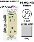 Hospital Grade Duplex Receptacle 20A 125V Gray C654224